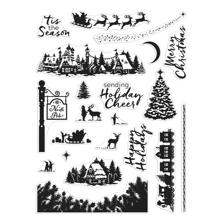 Hero Arts 6"X8" Clear Stamps: North Pole Scenics (5A002CFT1GFXT)