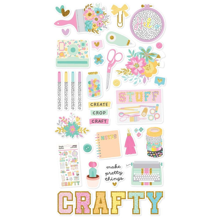 Simple Stories Crafty Things 6"X12" Chipboard Stickers (5A0022LY1G5G4)