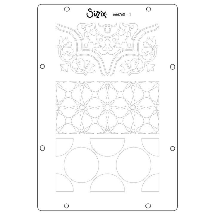 Sizzix Clear Stamp Set W/ Stencils: Geometric, 21/Pkg, By Vic Hollins (5A002BL61GF31)