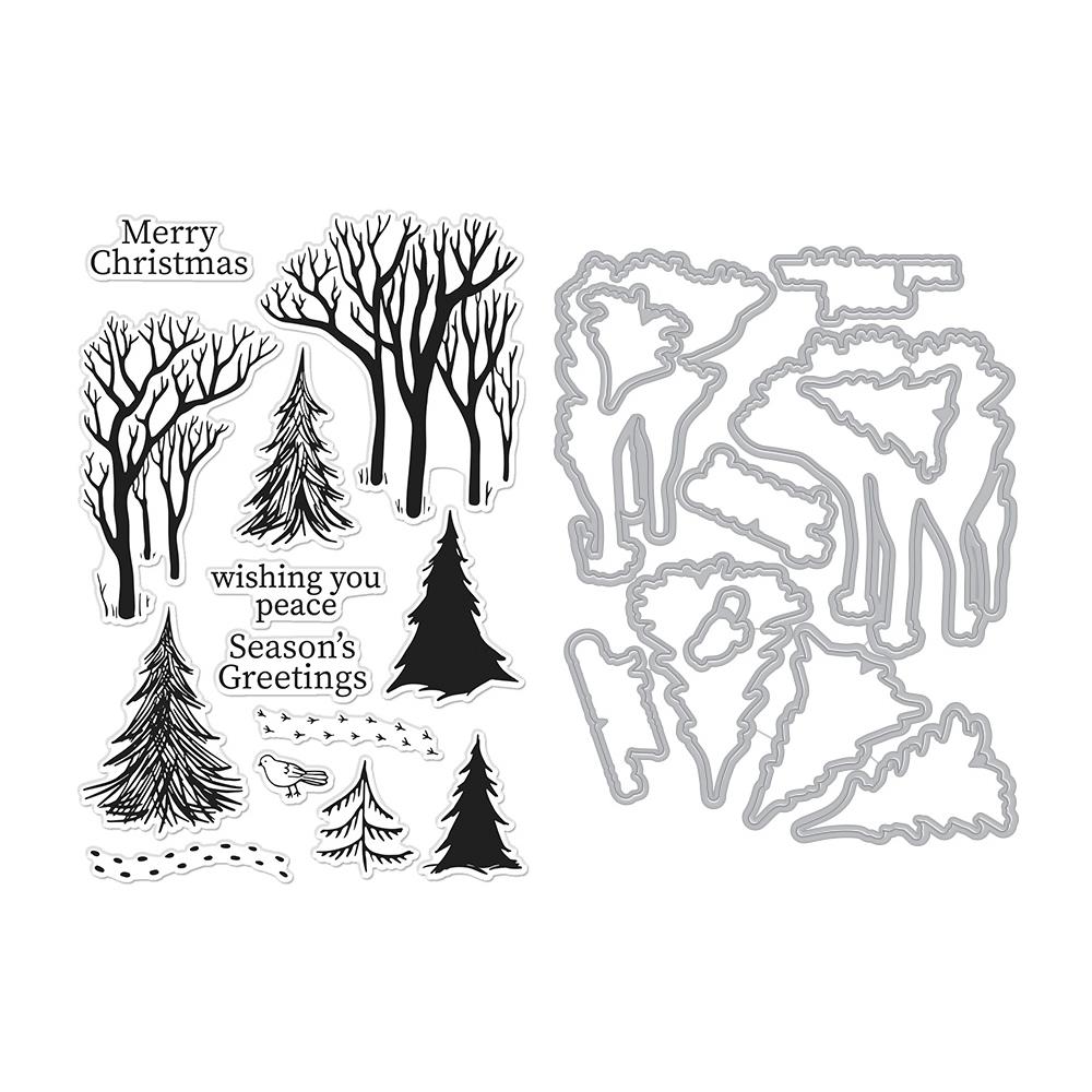 Hero Arts Clear Stamp & Die Combo: Winter Trees (HASB384)