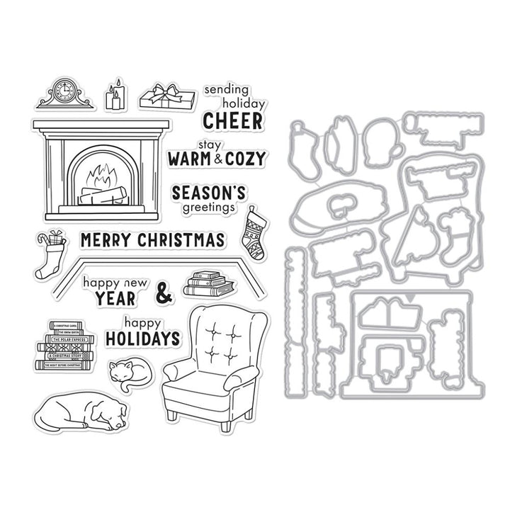 Hero Arts Clear Stamp & Die Combo: Cozy Study (5A002CF11GFZ4)