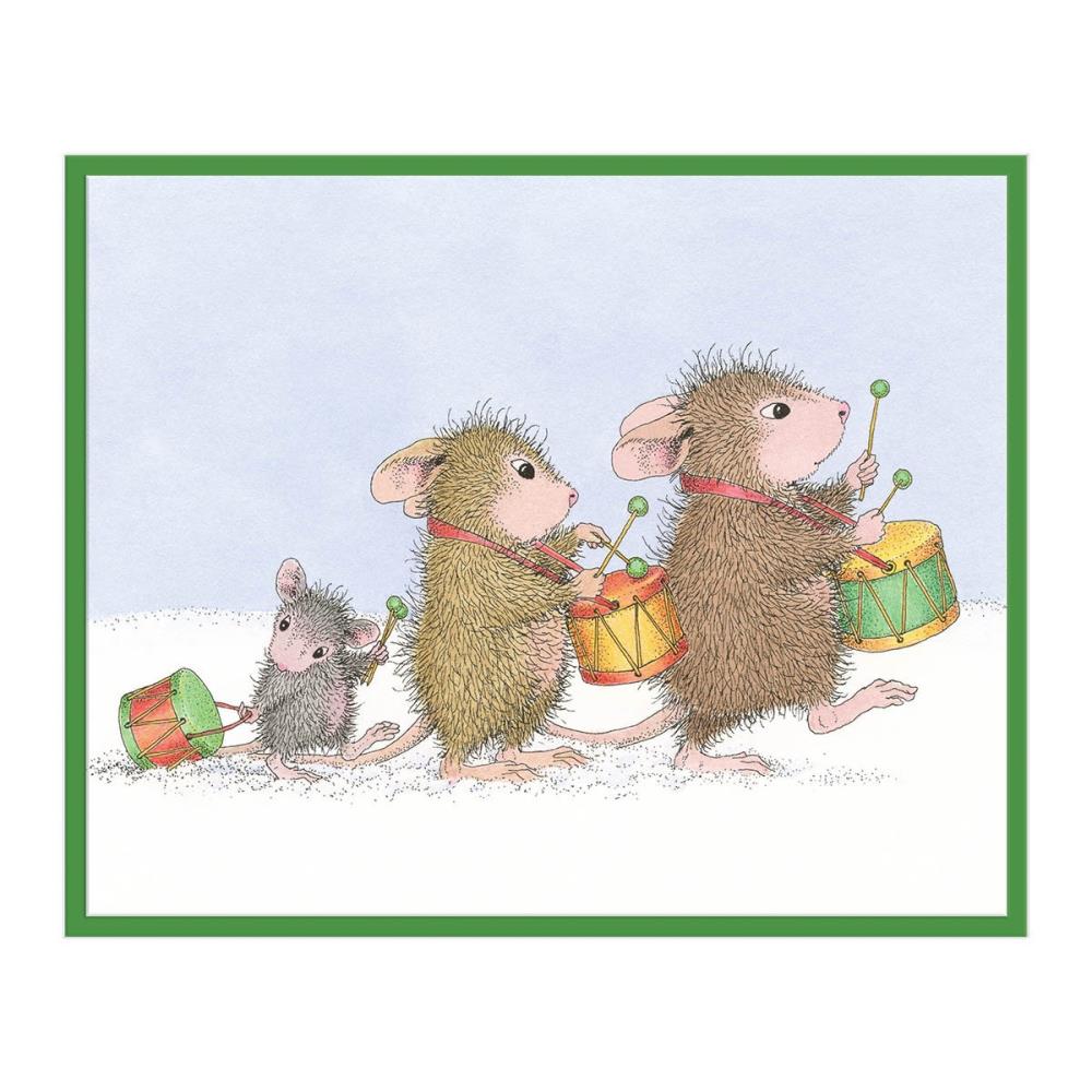 Stampendous House Mouse Cling Rubber Stamp: Drummer Mice (RSC014)