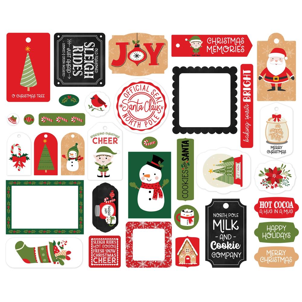 Echo Park Cardstock Ephemera-Titles & Phrases, Christmas Time