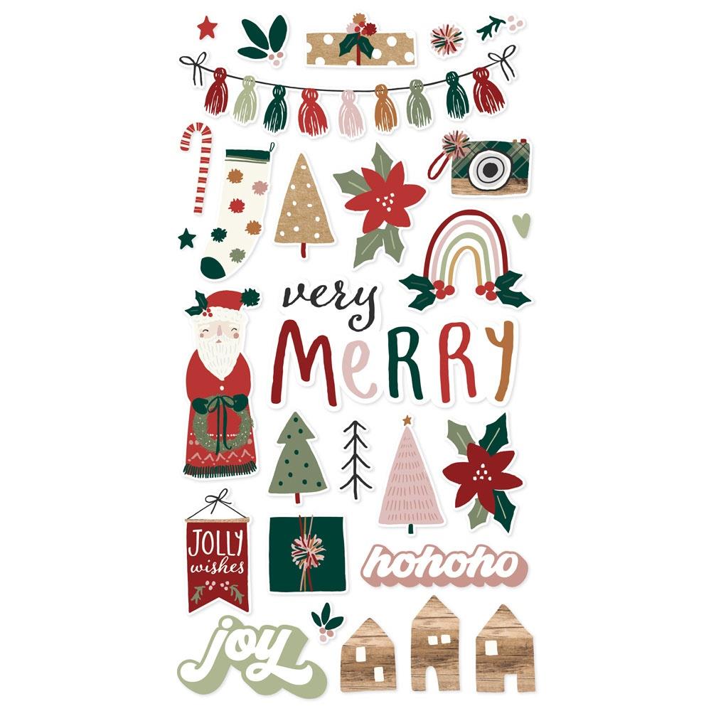Simple Stories Boho Christmas 6"X12" Chipboard Stickers (BC20617)