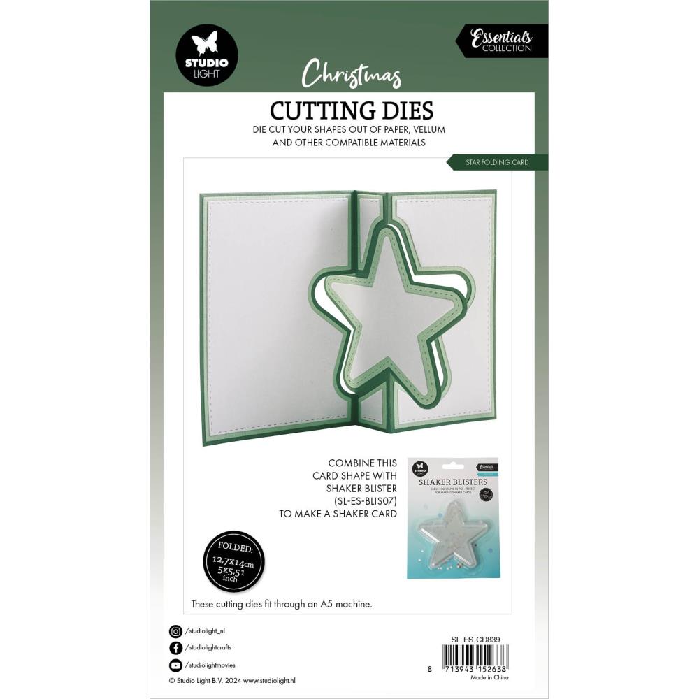 Studio Light Essentials Cutting Die: Nr. 839, Star Folding Card (5A0023NF1G6JW)