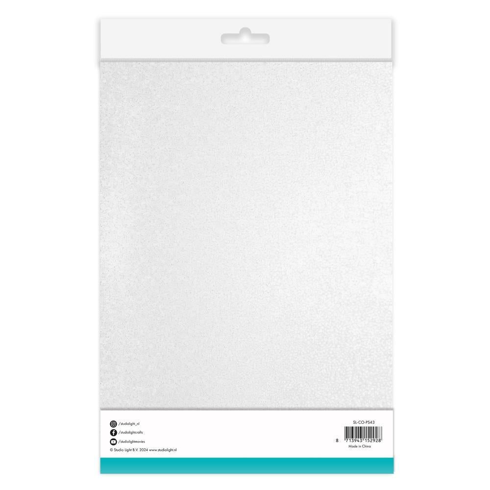 Studio Light Consumables 5.82"X8.26" Glitter Sheets: Nr. 43, White 10/Pkg (5A002BFW1GDXW)