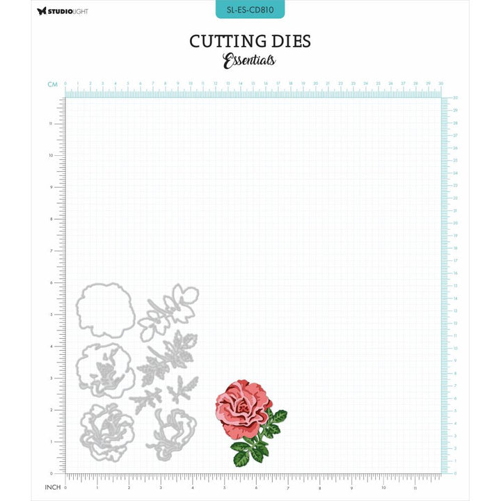 Studio Light Essentials Layered Cutting Die: Nr. 810, Rose & Leaves (5A0023H31G6KC)