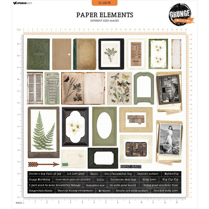 Studio Light Grunge Paper Elements: Nr. 10, Frames & Texts (SLGRPE10)