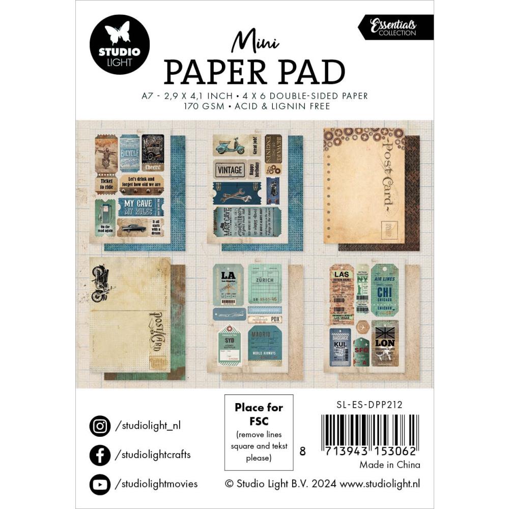 Studio Light Essentials 3"X4" Mini Paper Pad: Nr. 212, On The Road, 24/Pkg (5A0023GG1G6LP)