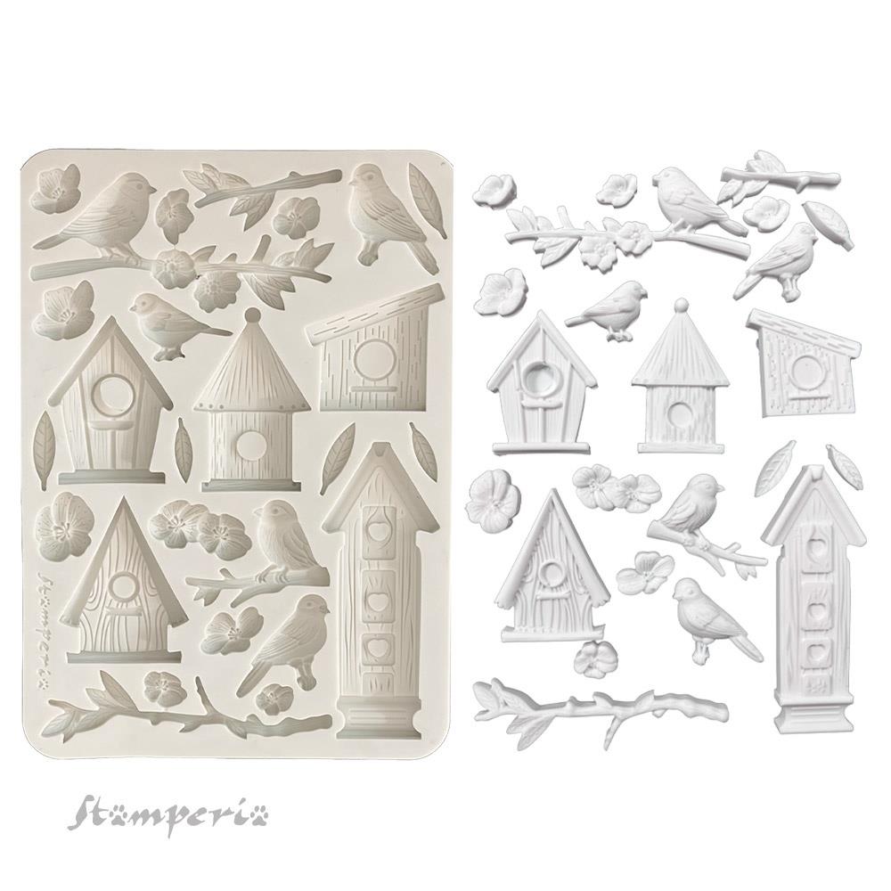 Stamperia Create Happiness Dewdrops A5 Silicone Mold: Nests And Birds (KACMA546)