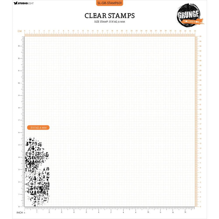Studio Light Grunge Clear Stamp: Nr. 601, Letters & Numbers (STAMP601)