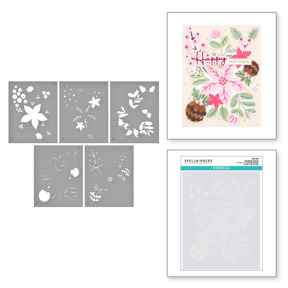 Spellbinders Classic Christmas Stencil: Christmas Florals (STN 66)
