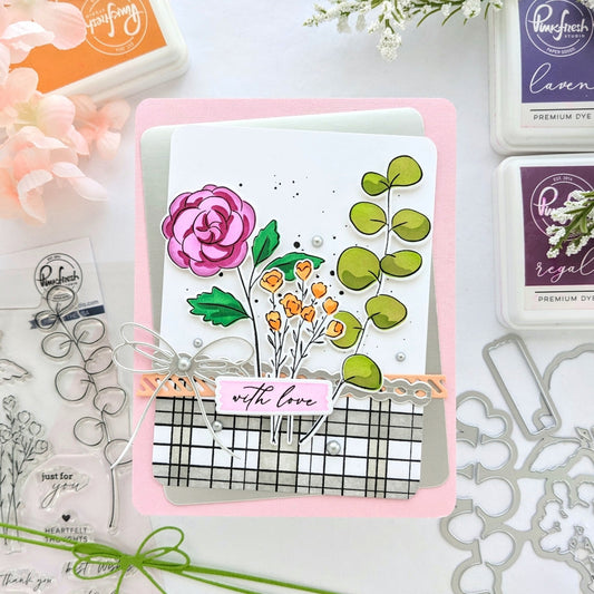 Pinkfresh Studio 4.25"X5.25" Layering Stencils: With Love, 4/Pkg (PF198723)