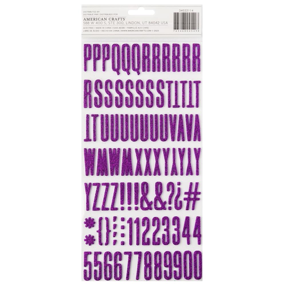 Shimelle Main Character Energy Thickers Stickers: Purple Glitter Alpha, 188/Pkg (SHMCE114)