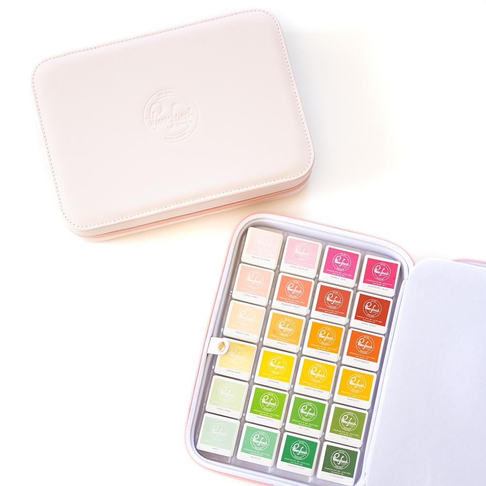 Pinkfresh Studio Faux Leather Ink Cube Holder Zipper Box: 48 Cubes (PF133ES)