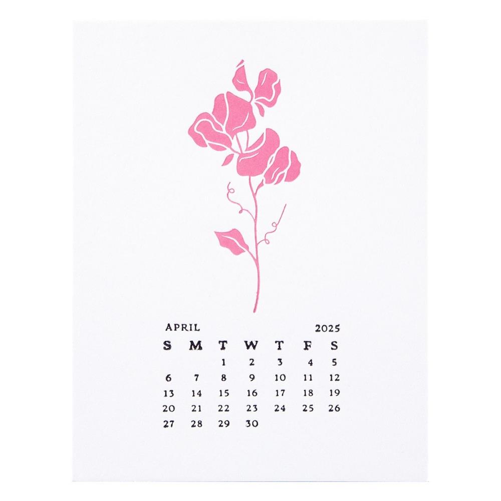 Spellbinders Florals Through The Year Press Plates: April Sweet Pea (5A002HY11GKHL)