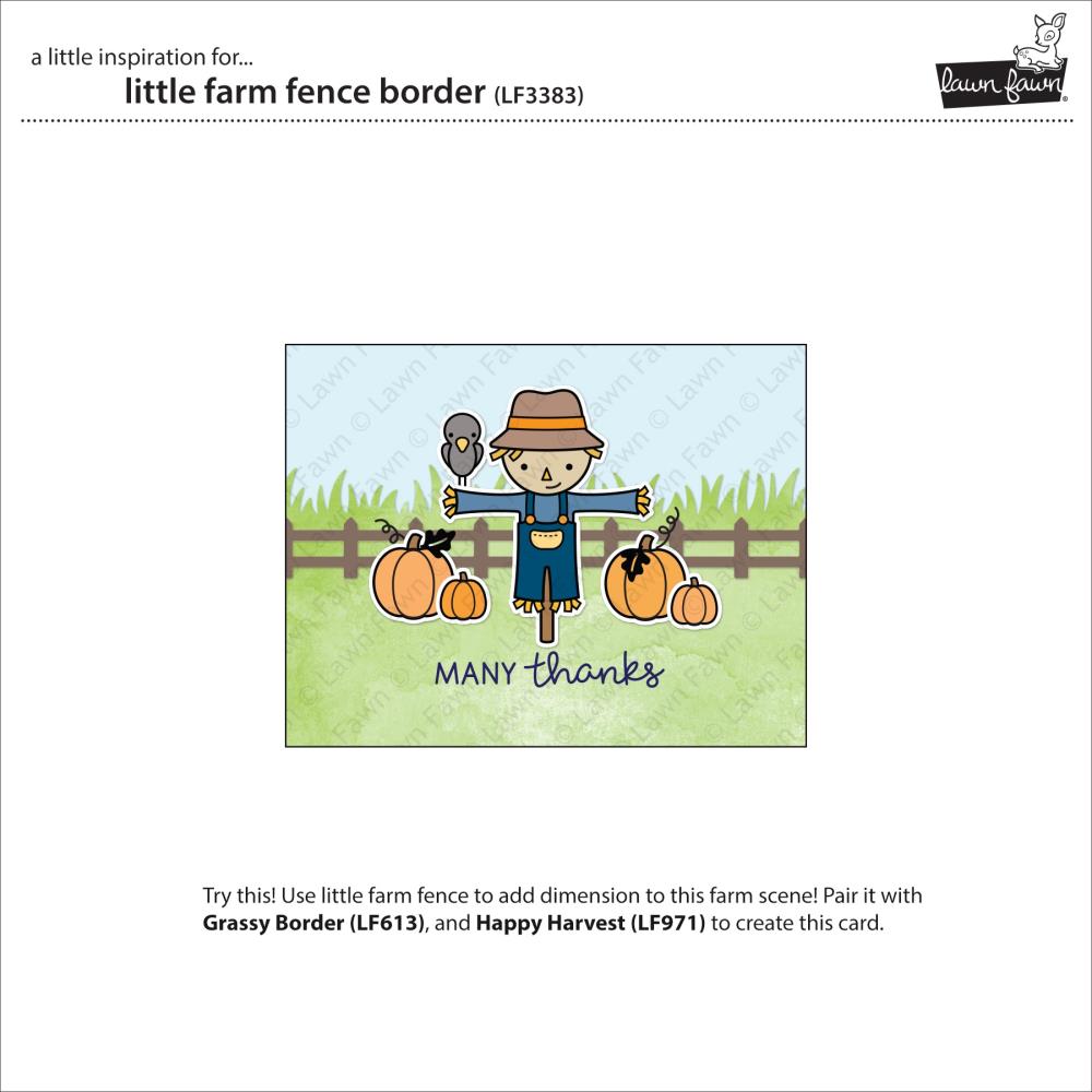 Lawn Fawn Lawn Cuts Custom Craft Die: Little Farm Fence Border (LF3383)