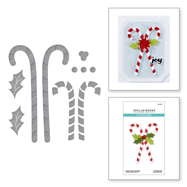 Spellbinders Home For The Holidays Etched Dies: Candy Canes And Holly (5A002C7K1GFRZ)