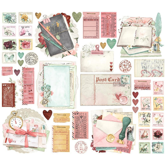 Simple Stories Simple Vintage Love Story Bits & Pieces Die-Cuts: Ephemera, 47/Pkg (VLO21425)