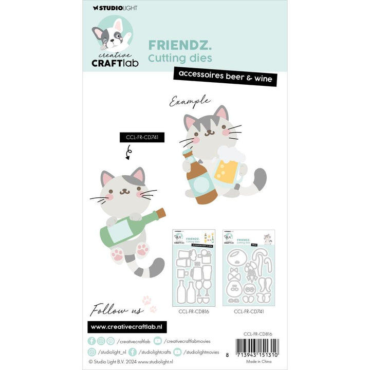 Studio Light Friendz Cutting Die: Nr. 816, Accessories Beer & Wine (5A0023NC1G6LC)