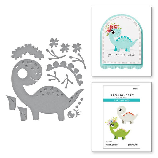 Spellbinders The Monster Birthday Etched Dies: Birthday Dinosaur (S3498)