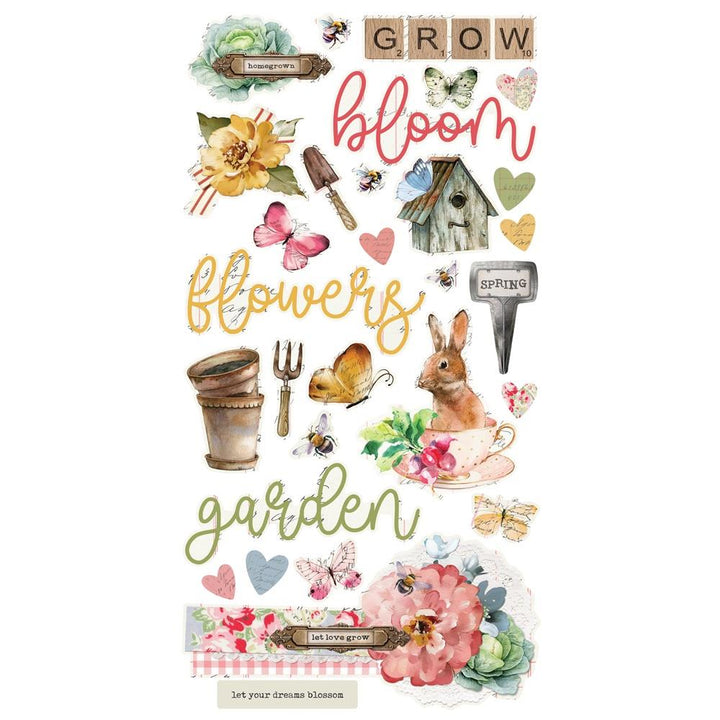 Simple Stories Simple Vintage Spring Garden 6"X12" Chipboard Stickers (SGD21724)