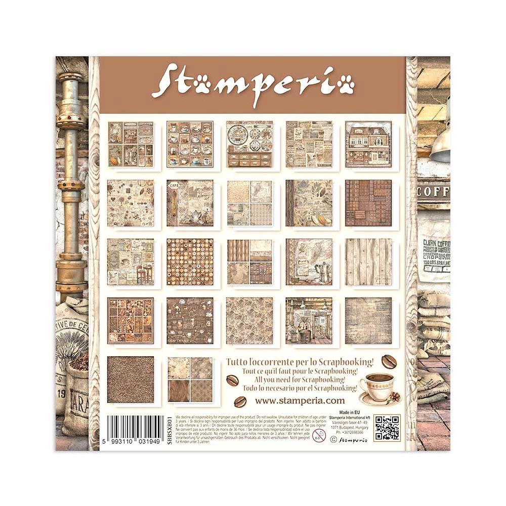 Stamperia Coffee And Chocolate 8"X8" Single-Sided Paper Pad, 22/Pkg (SBBSXB01)