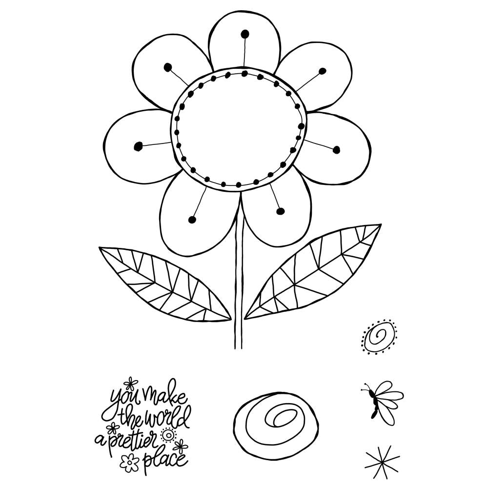 Woodware 4"X6" Clear Stamp Singles: Petal Doodles Pretty Place (JGS863)