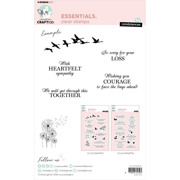 Studio Light Essentials Clear Stamps: Nr. 725, Condolences (5A002BFQ1GDX3)