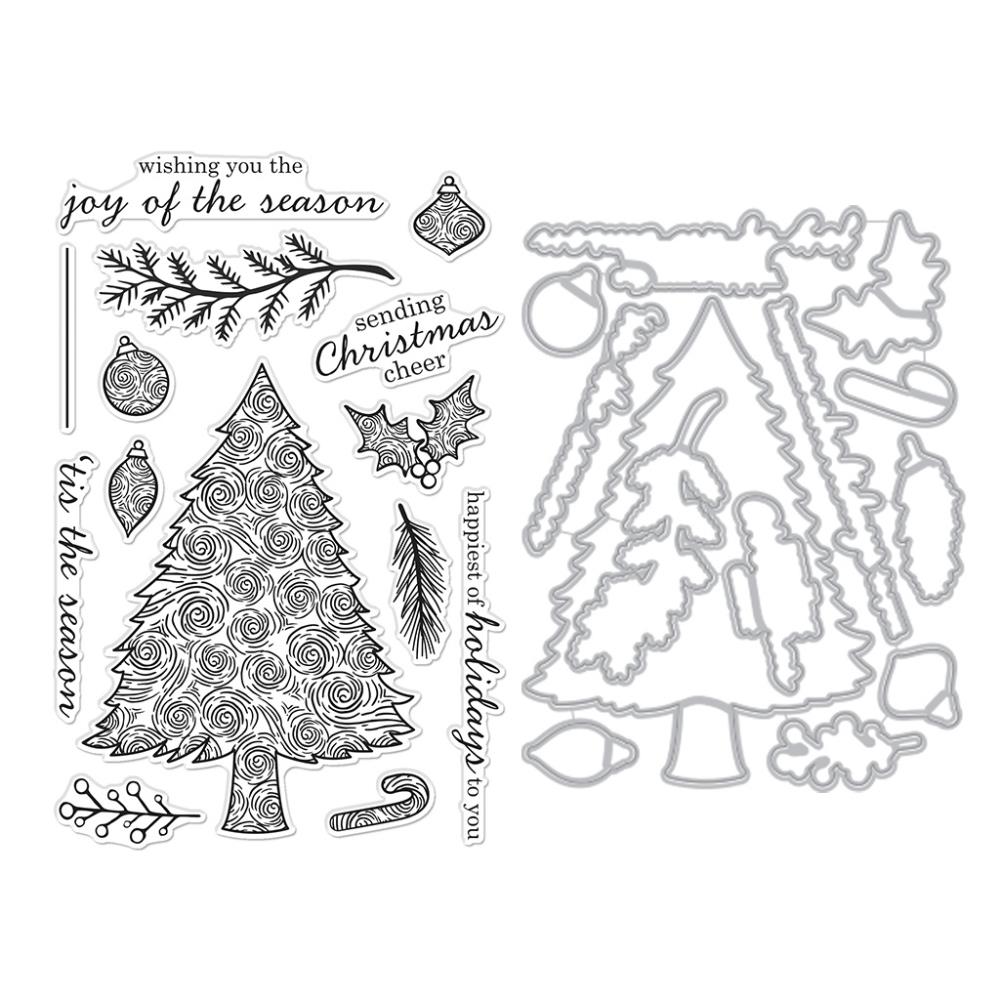 Hero Arts Clear Stamp & Die Combo: Swirly Christmas Tree (5A002CF21GFXX)