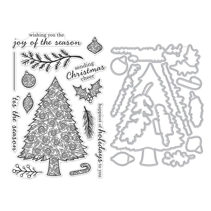 Hero Arts Clear Stamp & Die Combo: Swirly Christmas Tree (5A002CF21GFXX)