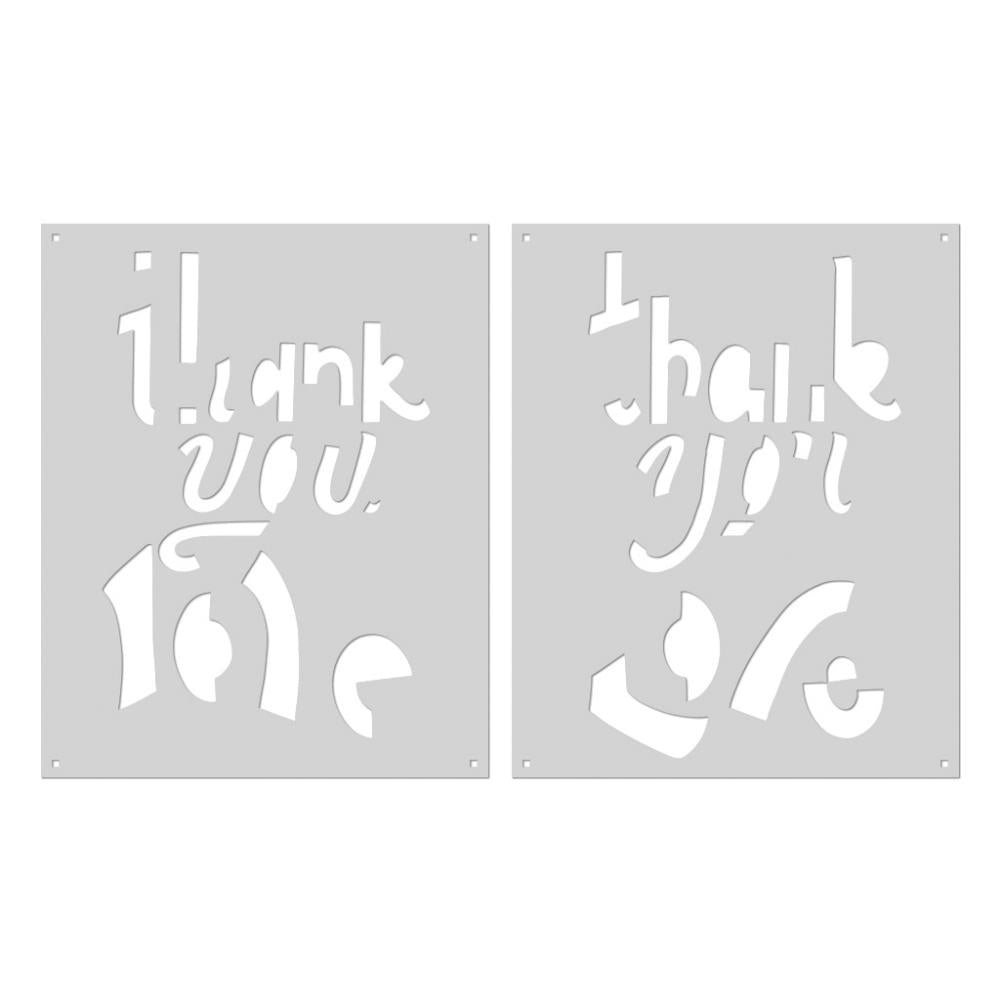 Hero Arts 5.25"X6.5" Color Layering Stencil Set: Thank You Love (HASA266)