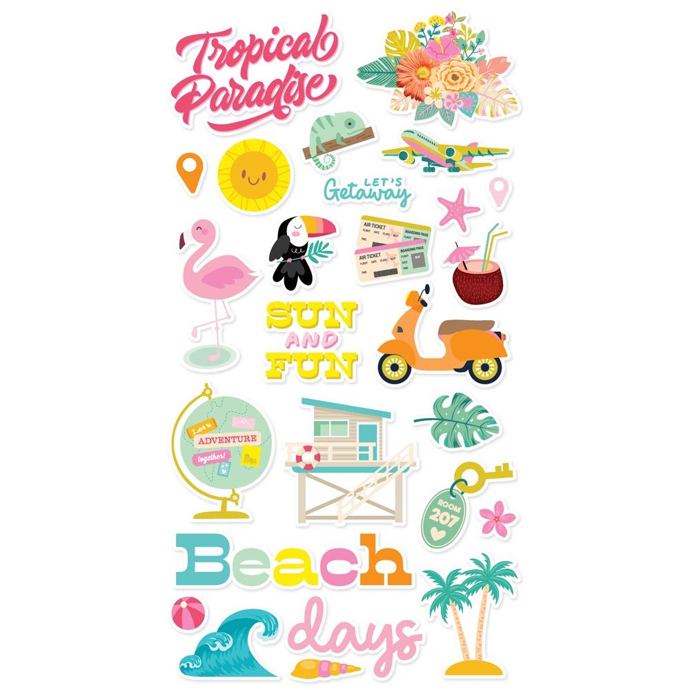 Simple Stories Just Beachy 6"X12" Chipboard Stickers (JBY22317)