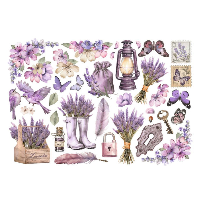 Stamperia Lavender Cardstock Ephemera Adhesive Paper Cut Outs (5A0027GX1G9SF)