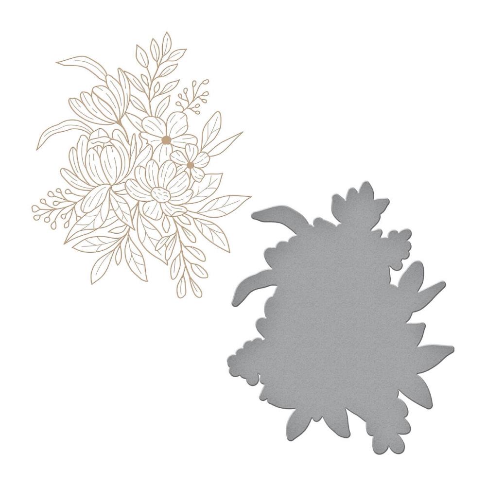 Spellbinders Hexi-Gems Glimmer Hot Foil Plate & Die: Blooms (GLP409)