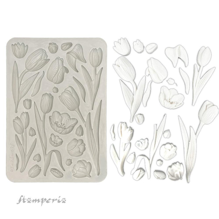 Stamperia Art Of Travelling A5 Silicone Mold: Tulips (KACMA550)