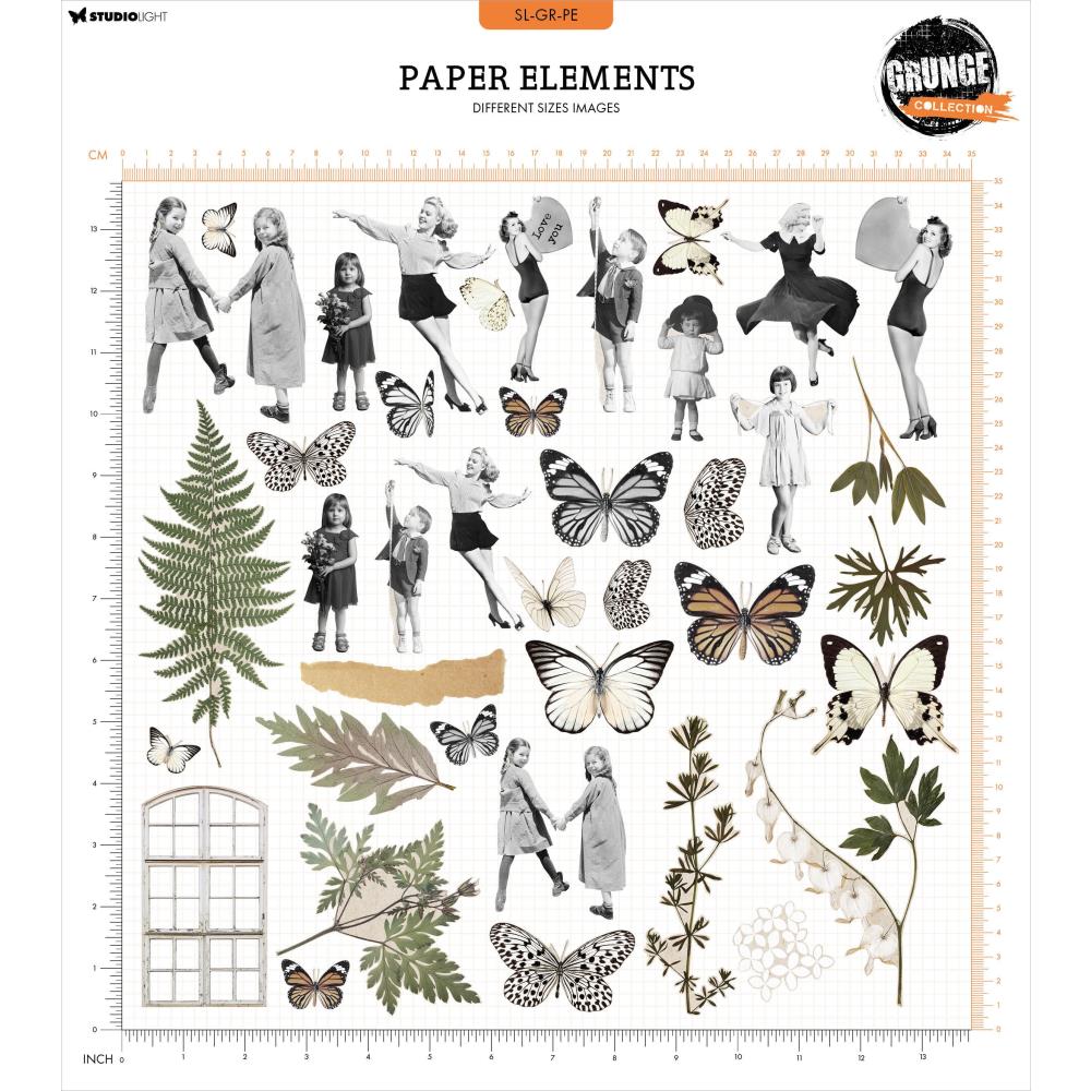 Studio Light Grunge Paper Elements: Nr. 09, People & Botanics (SLGRPE09)