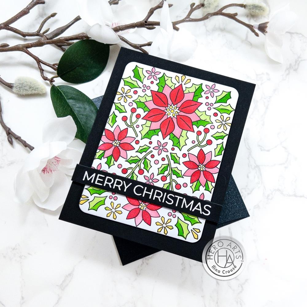 Hero Arts 4"X6" Clear Stamps: Poinsettia Pattern (5A002CFJ1GFYR)