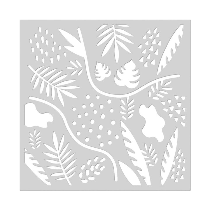 Hero Arts 6"X6" Stencil: Leaves And Abstract Shapes (HASA269)