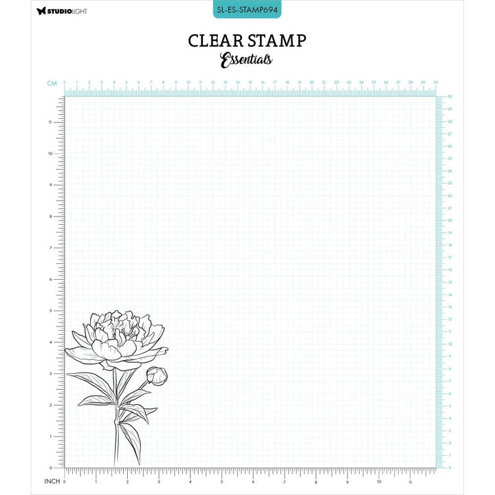 Studio Light Essentials Clear Stamp: Nr. 694, Open Peony (5A0023KB1G6N8)