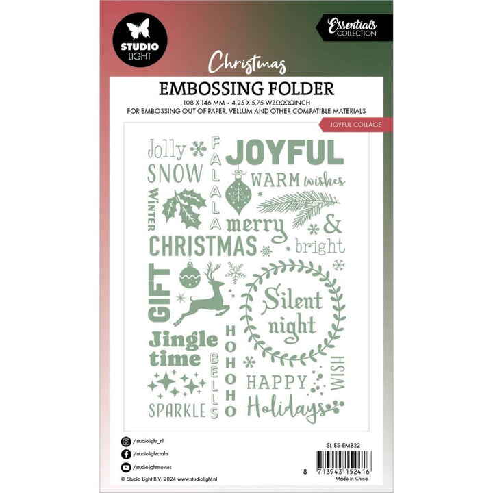 Studio Light Essentials Embossing Folder: Nr. 22, Joyful Collage (5A0023M91G6KM)