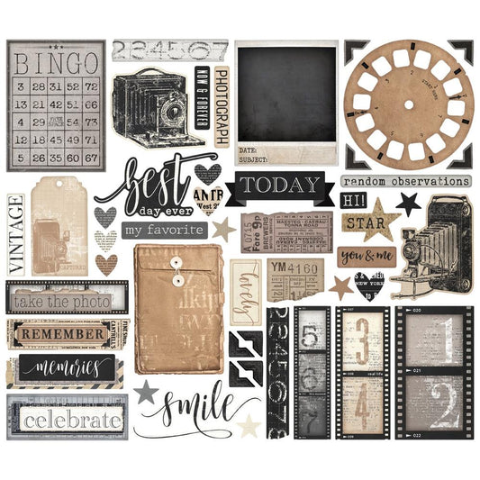 Simple Stories Simple Vintage Essentials Bits & Pieces Die-Cuts: Captured, 49/Pkg (SVE20417)