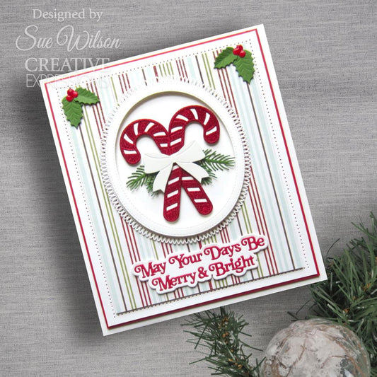 Creative Expressions Festive Shadowed Craft Die: May Your Day Be Merry & Bright, By Sue Wilson (5A00283F1GB5Q)