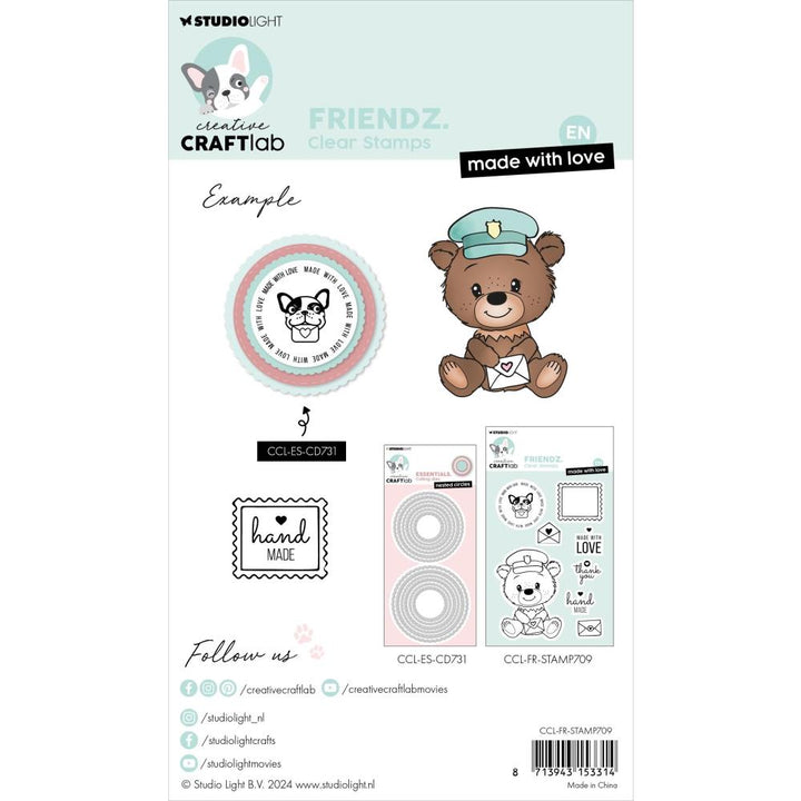 Studio Light Freindz Clear Stamps: Nr. 709, Made With Love (5A0023KG1G6M5)