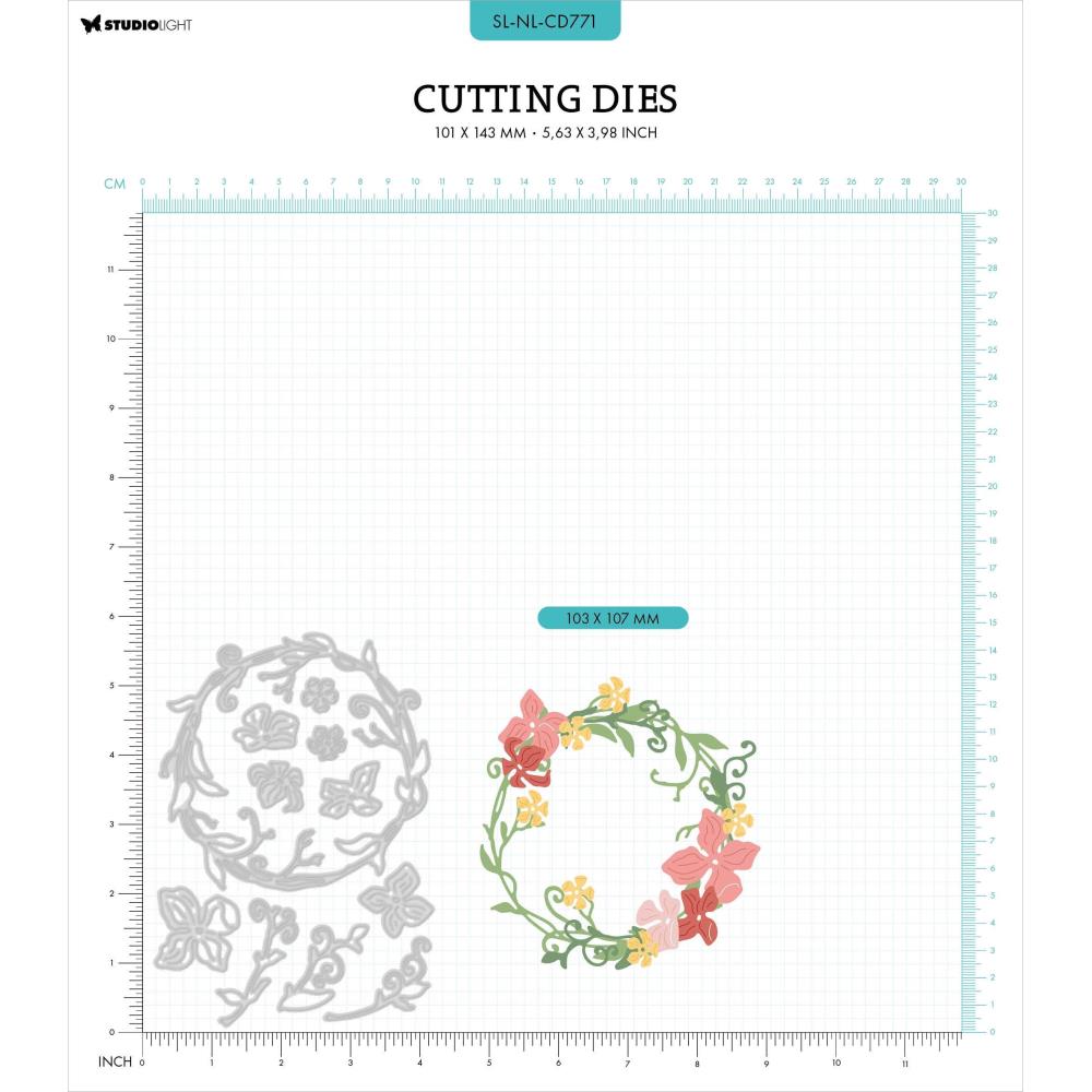 Studio Light Nature Lover Cutting Dies: Nr. 771, Floral Wreath (LNLCD771)