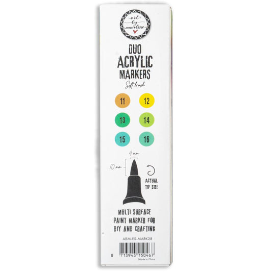 Art by Marlene Duo Acrylic Markers: Nr. 28, Greens, 3/Pkg (ESMARK28)