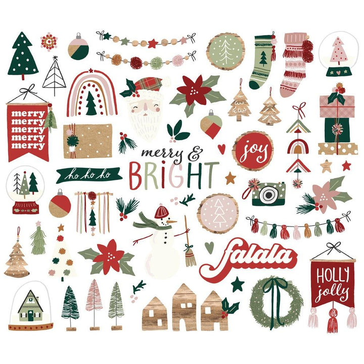 Simple Stories Boho Christmas Bits & Pieces Die-Cuts, 54/Pkg (BC20618)