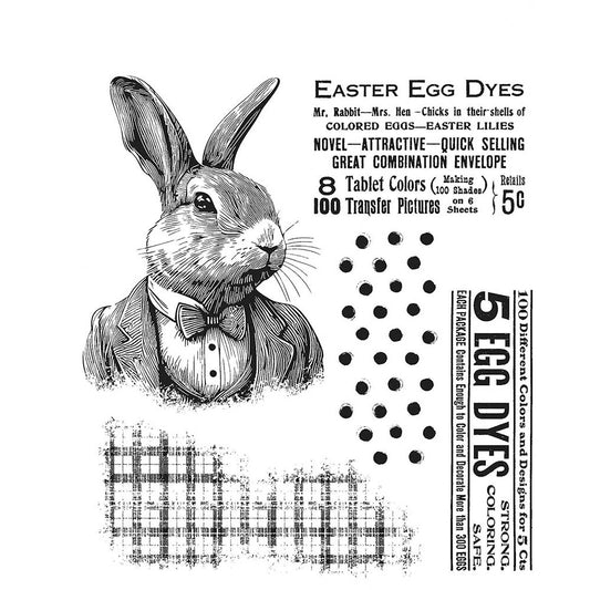 Tim Holtz 7"X8.5" Cling Stamps: Mr. Rabbit (CMS478)