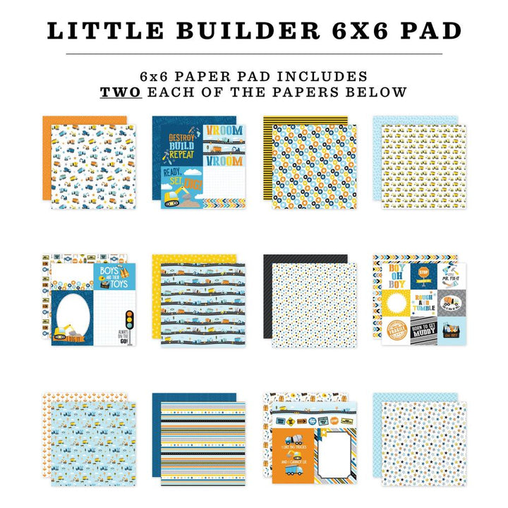 Echo Park Little Builder 6"X6" Double-Sided Paper Pad (LB408023)