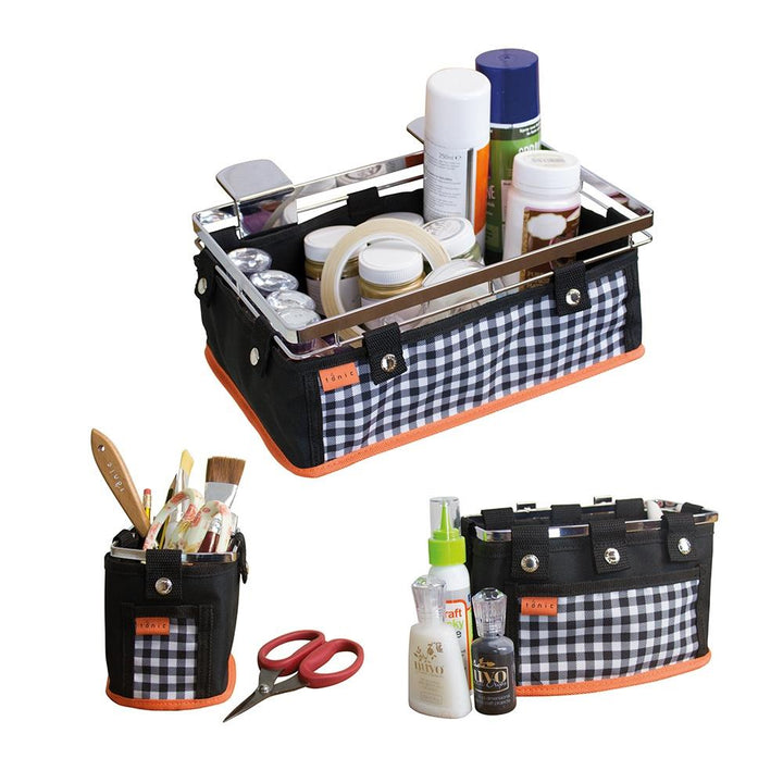 Tonic Studios Table Tidy Main Caddy: Black/Orange (1643E)